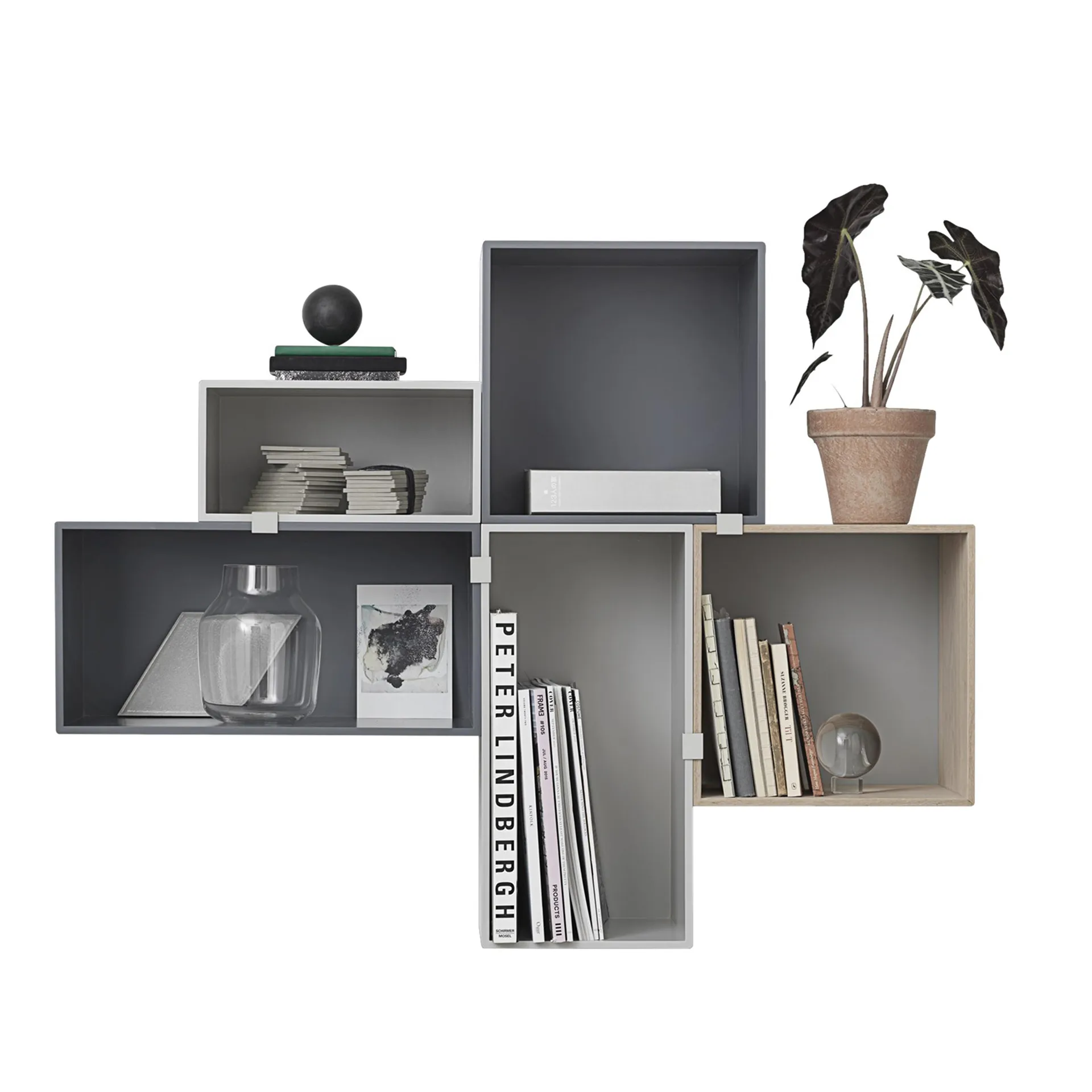 Mini Stacked oppbevaringssystem large, grå Muuto