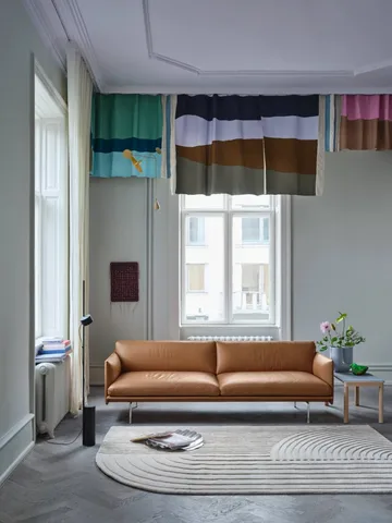 Outline 3-seters sofa skinn - brunt skinn - Muuto