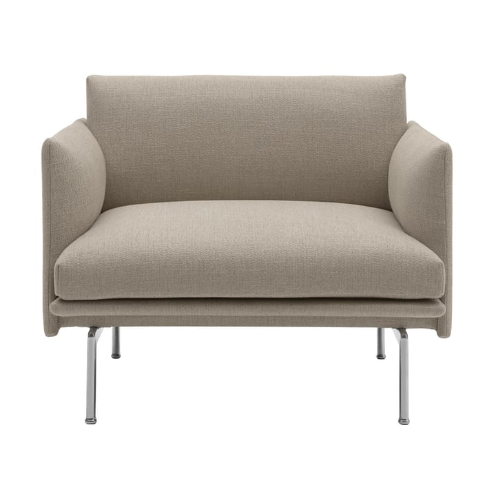 Outline chair lenestol stoff - Ecriture 240-Polished Aluminium - Muuto