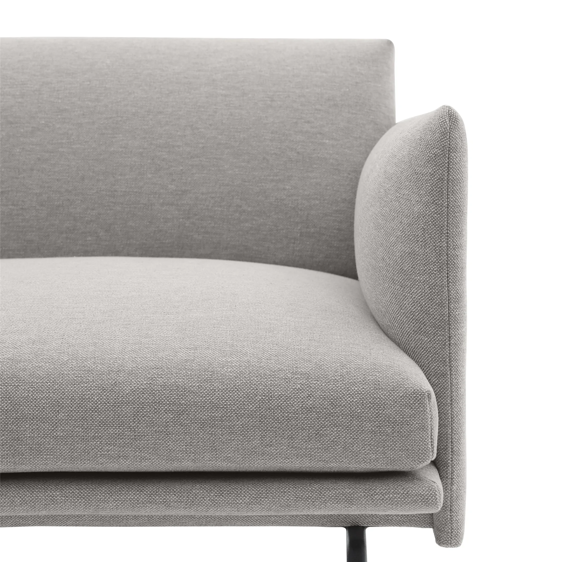 Outline sofa 3-seter tekstil, Clay 12-Black Muuto