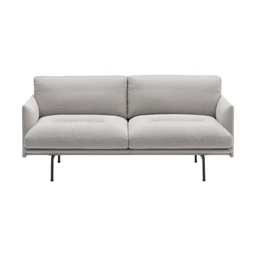Outline Soft sofa - Clay 12-svarte ben, 2-seter - Muuto