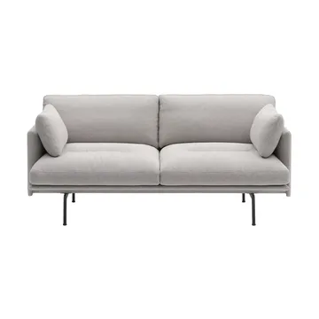 Outline Soft sofa - Clay 12-svarte ben, 2-seter - Muuto