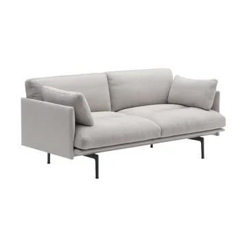 Outline Soft sofa - Clay 12-svarte ben, 2-seter - Muuto