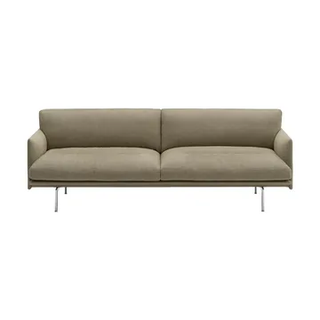 Outline Soft sofa - Clay 15-aluminiumsben, 3-seter - Muuto