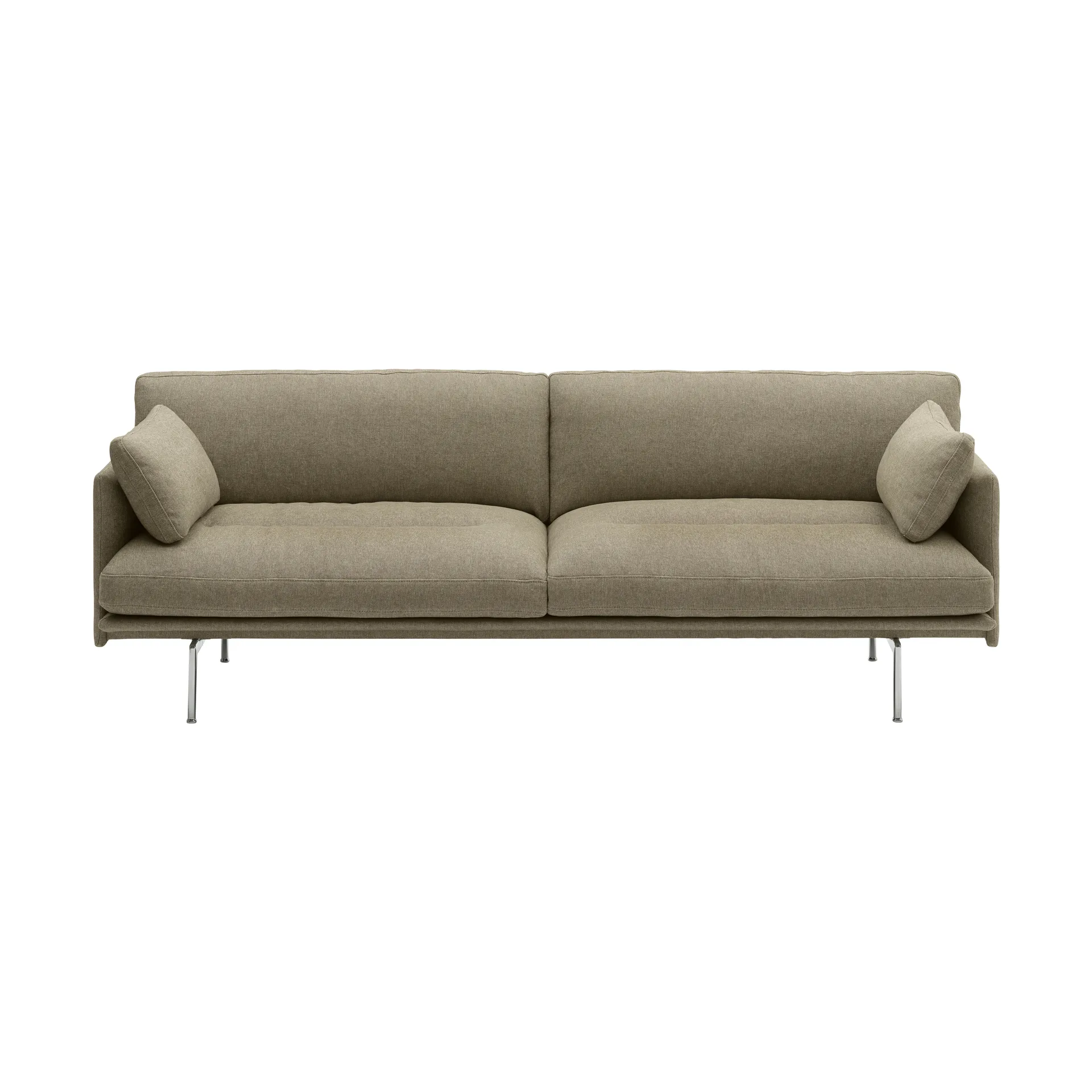 Outline Soft sofa, Clay 15-aluminiumsben, 3-seter Muuto