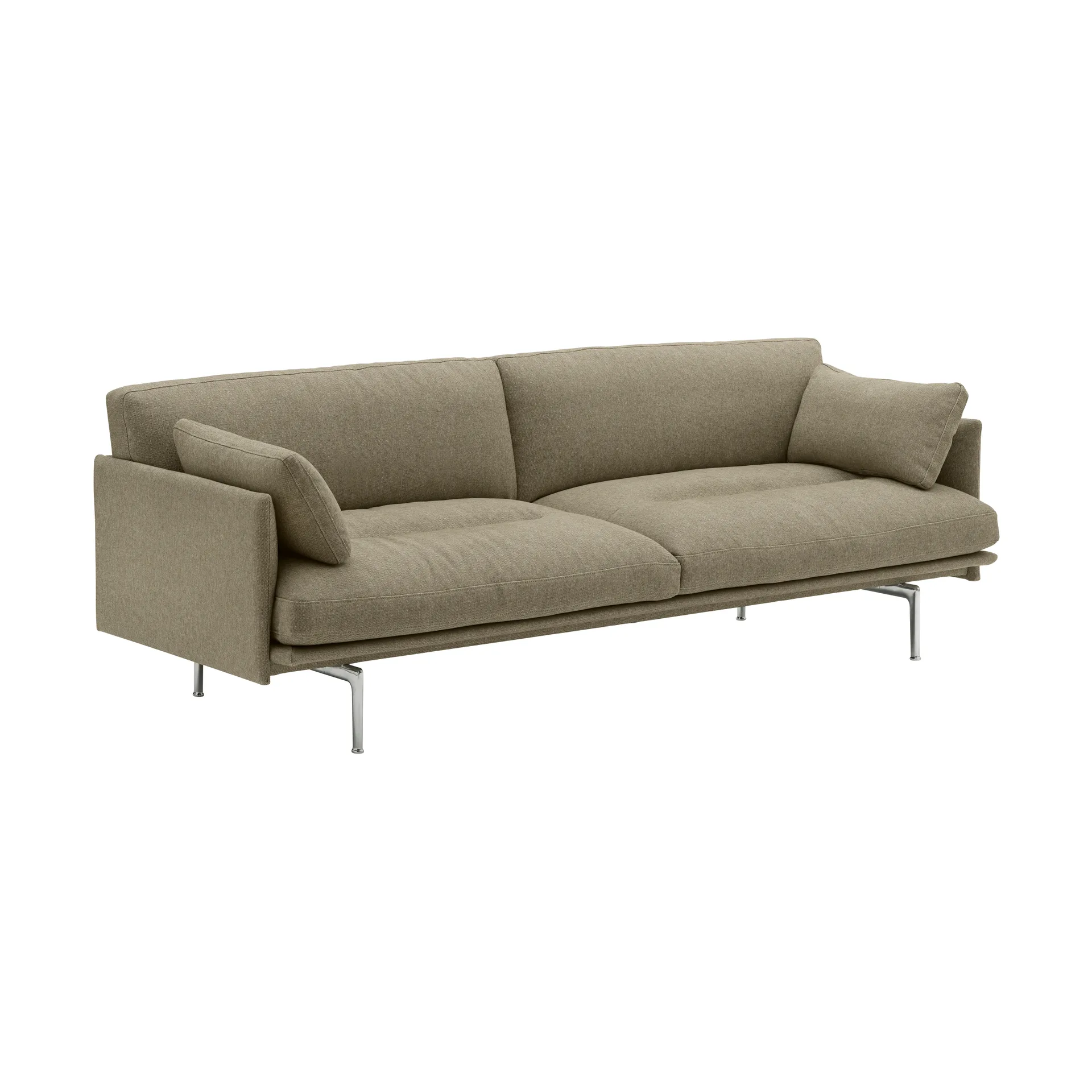 Outline Soft sofa, Clay 15-aluminiumsben, 3-seter Muuto