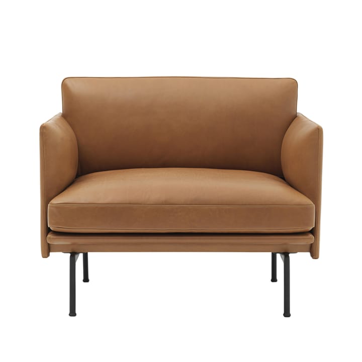 Outline stol lær - brunt skinn - Muuto