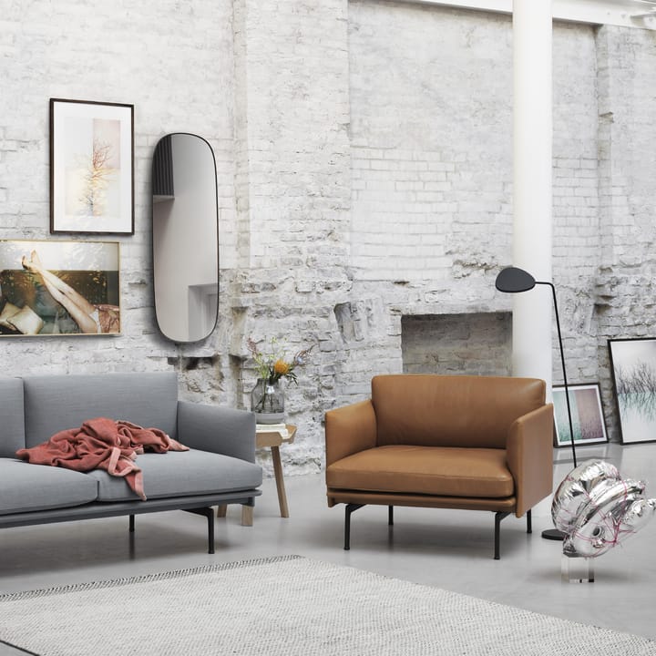 Outline stol lær, brunt skinn Muuto