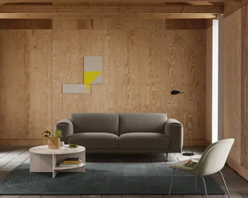 Rest sofa - 3-seter, Hearth 6 grey-svarte ben - Muuto