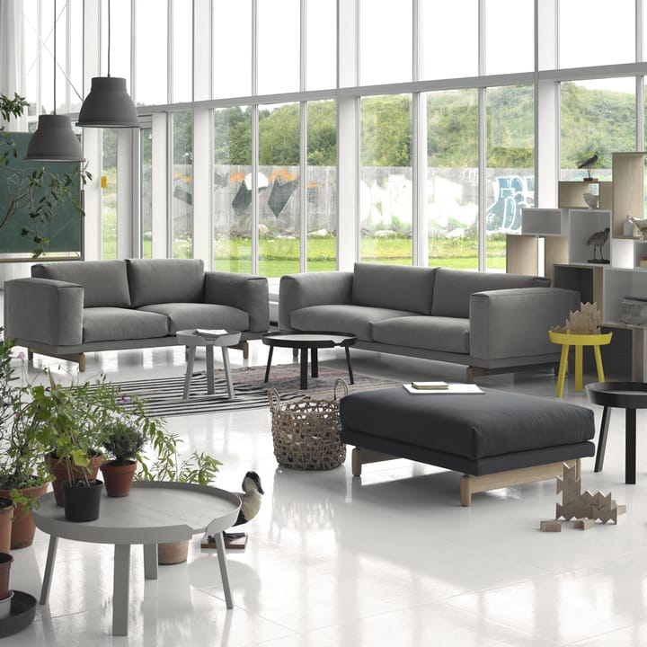 Rest sofa, 3-seter tekstil remix 163 grey, eikeben Muuto