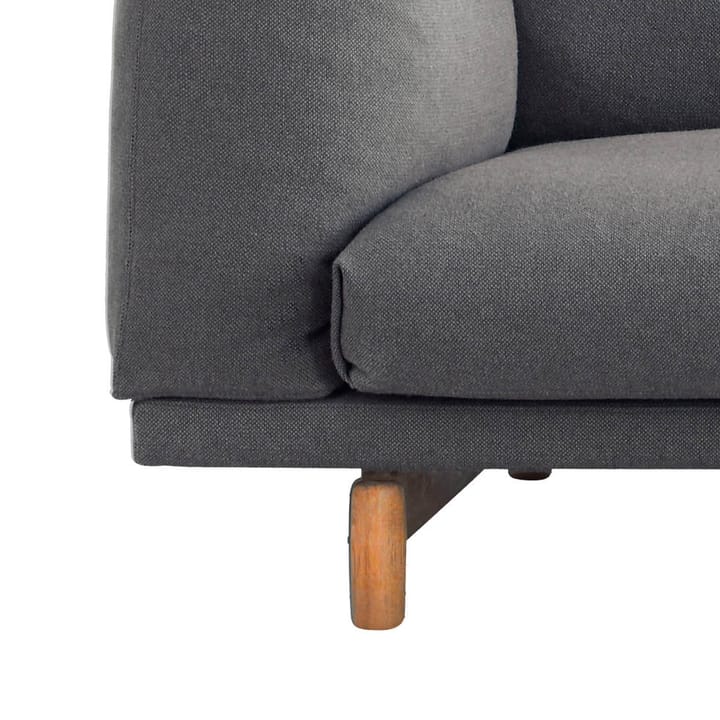 Rest sofa, 3-seter tekstil vancouver 13 light grey, eikeben Muuto