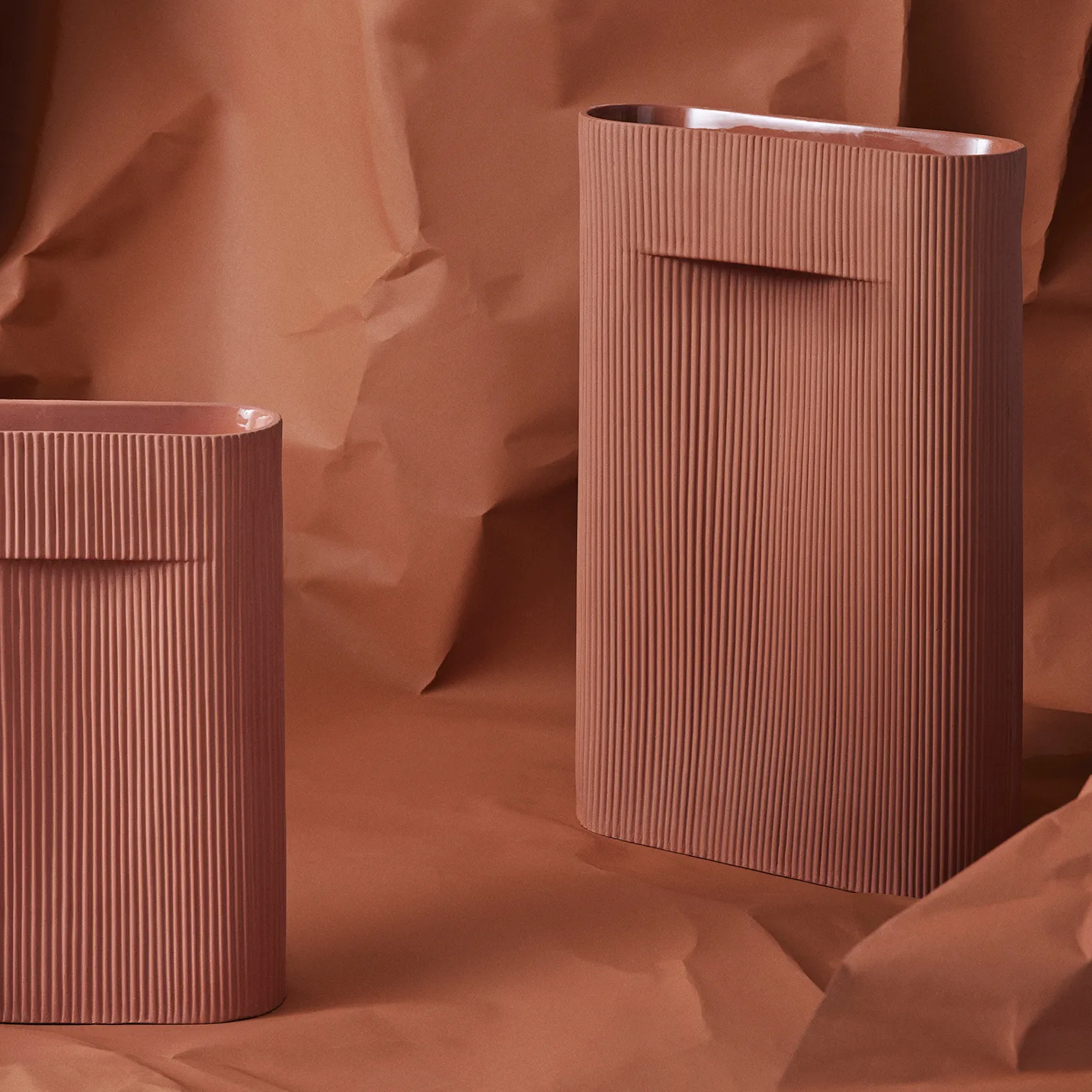 Ridge vase 35 cm, Terracotta Muuto