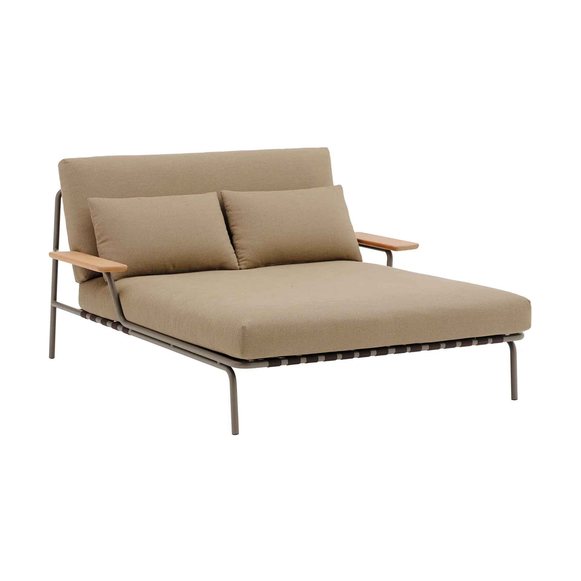 Settle loungeseng, Ribbed Weave 5-taupe, med armlener Muuto