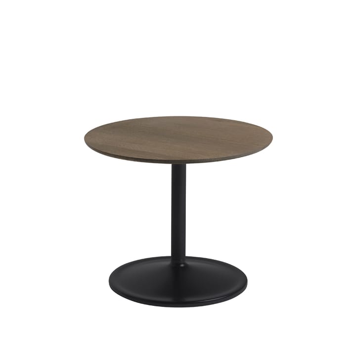 Soft sidebord Ø 48 cm - Smoked oak-Black H: 40 cm - Muuto