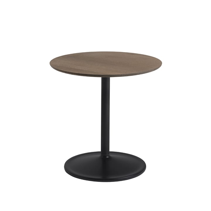 Soft sidebord Ø 48 cm - Smoked oak-Black H: 48 cm - Muuto