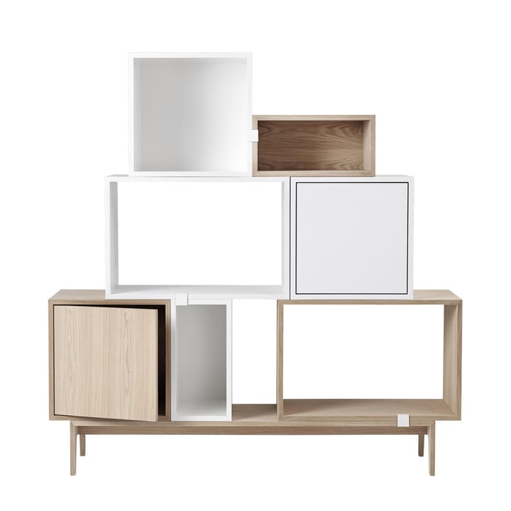 Stacked 2.0 hyller med dør, medium, hvit Muuto