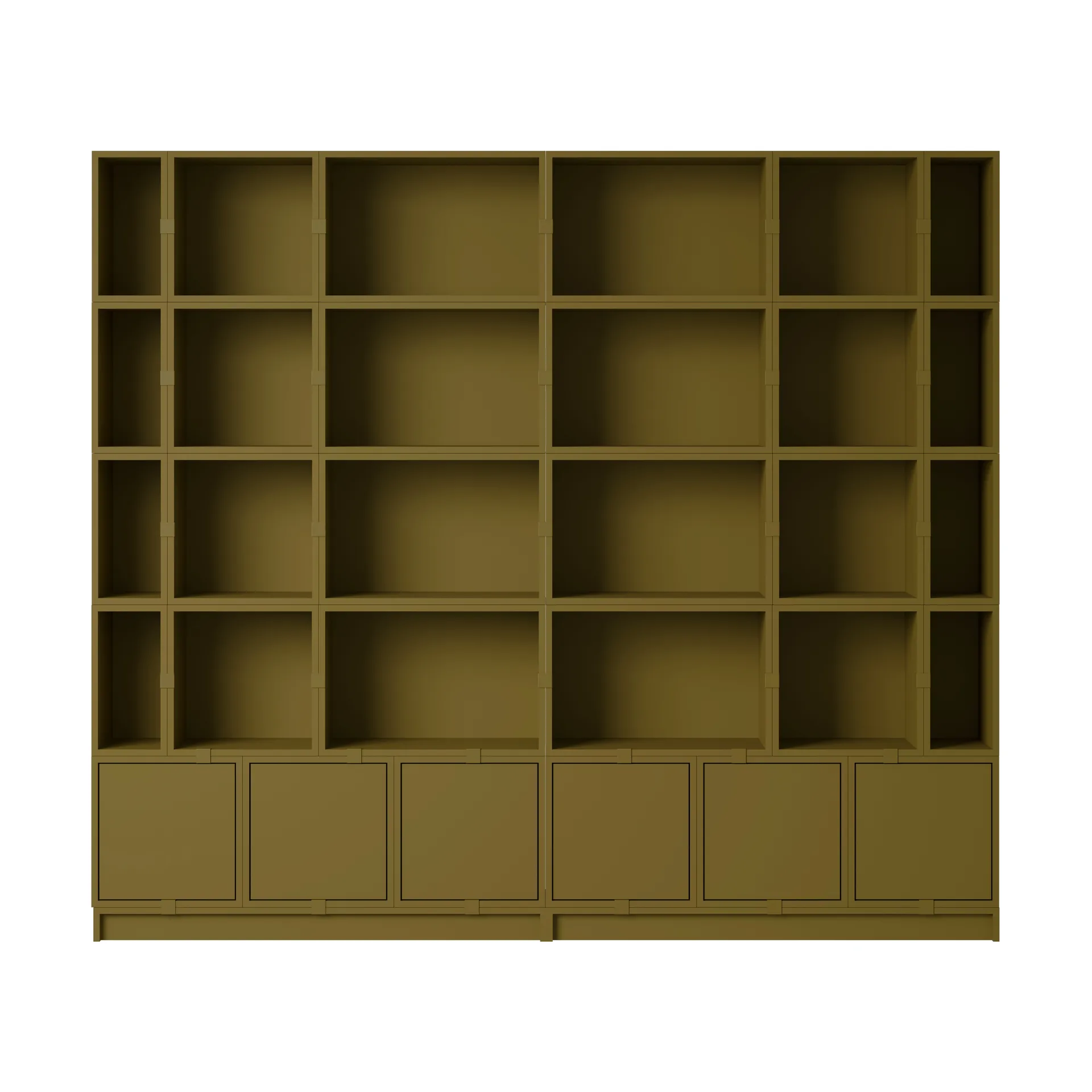 Stacked oppbevaringssystem Bookcase Configuration 1, Brown Green Muuto