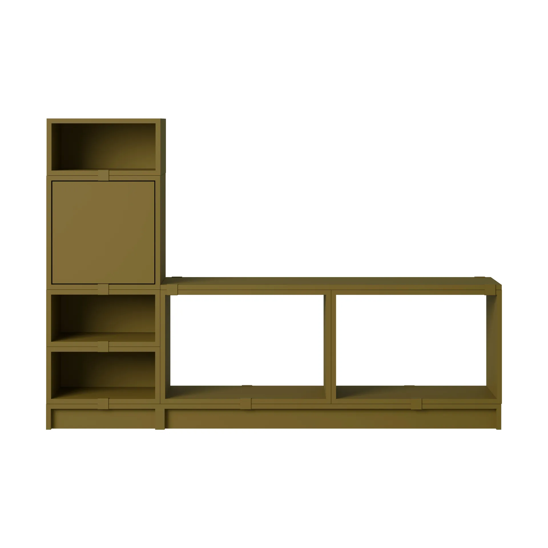 Stacked oppbevaringssystem gang konfigurasjon 1, Brown green Muuto