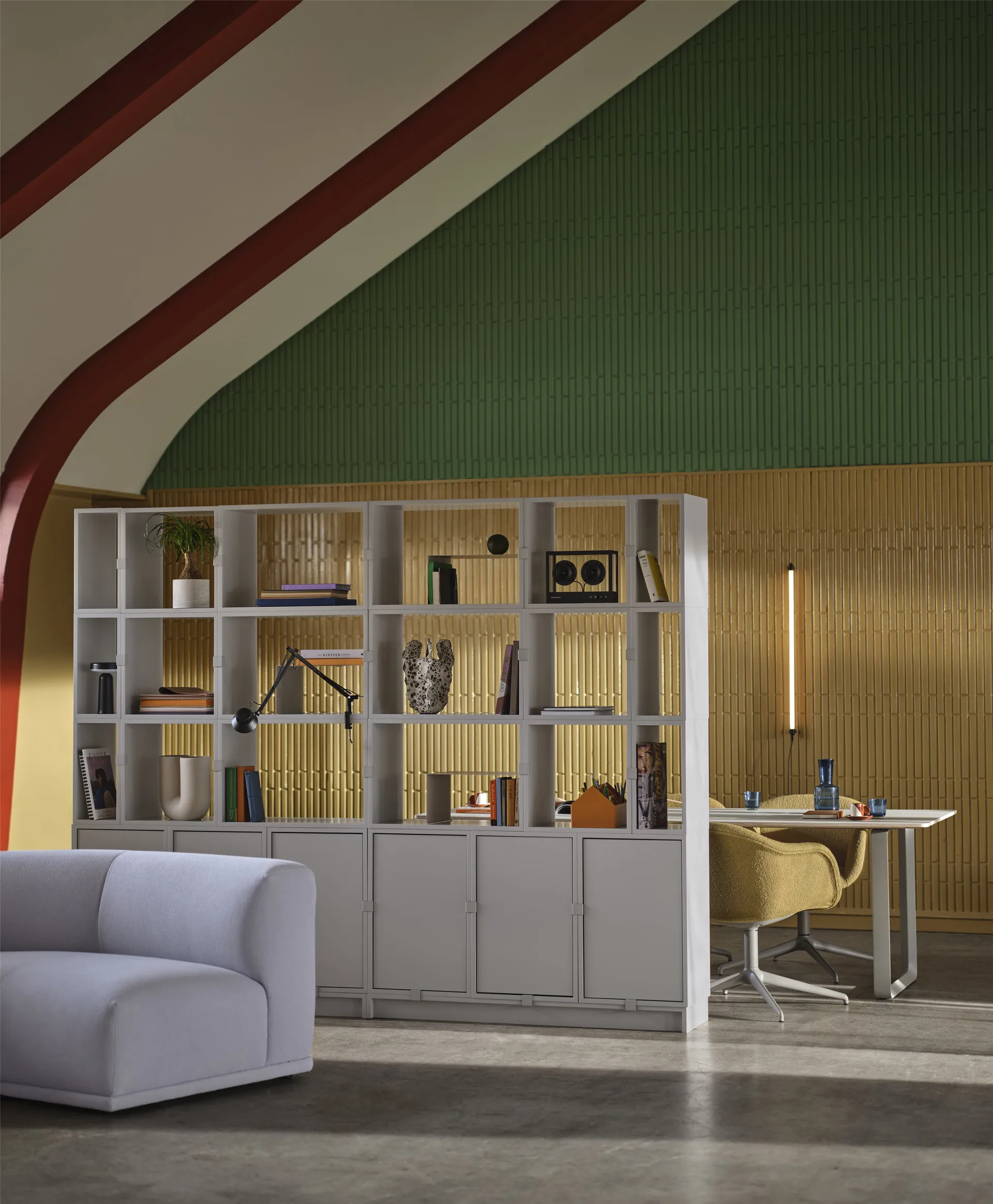 Stacked oppbevaringssystem kontor konfigurasjon 2, Grey Muuto