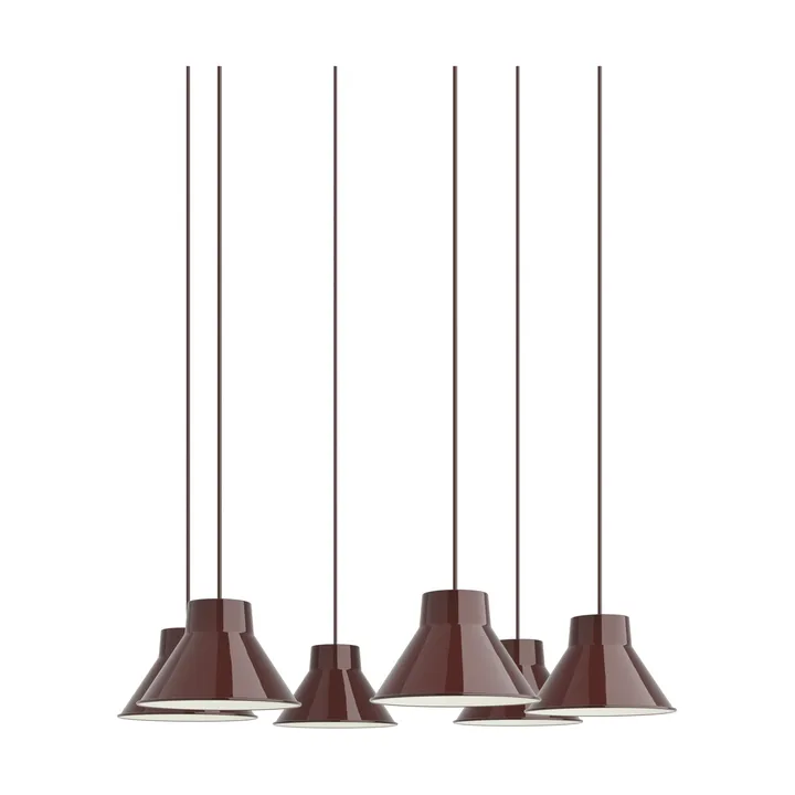 Top Pendant Cluster 6 pendellampe - Dyp rød, Ø21 cm - Muuto