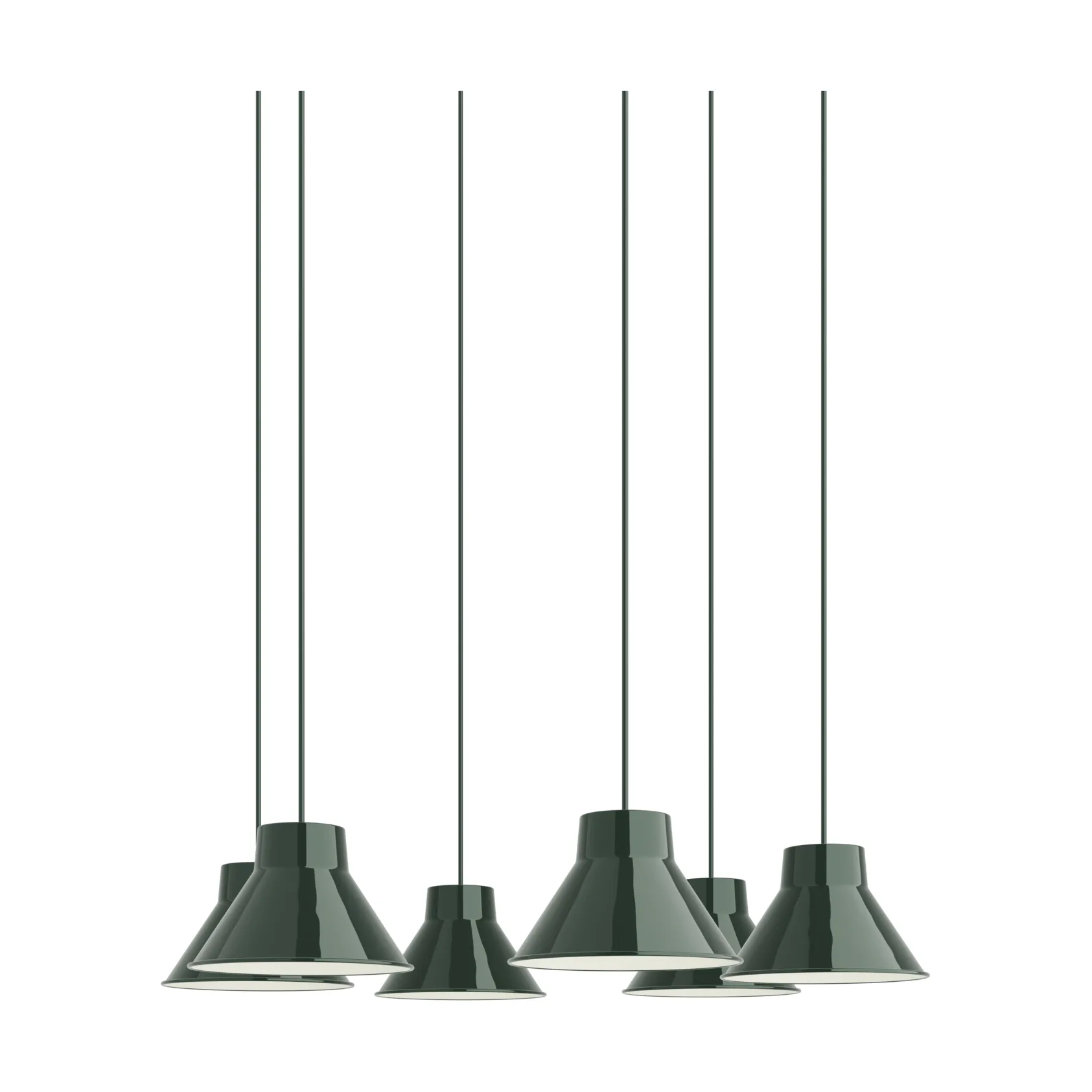Top Pendant Cluster 6 pendellampe, Mørkegrønn, Ø21 cm Muuto
