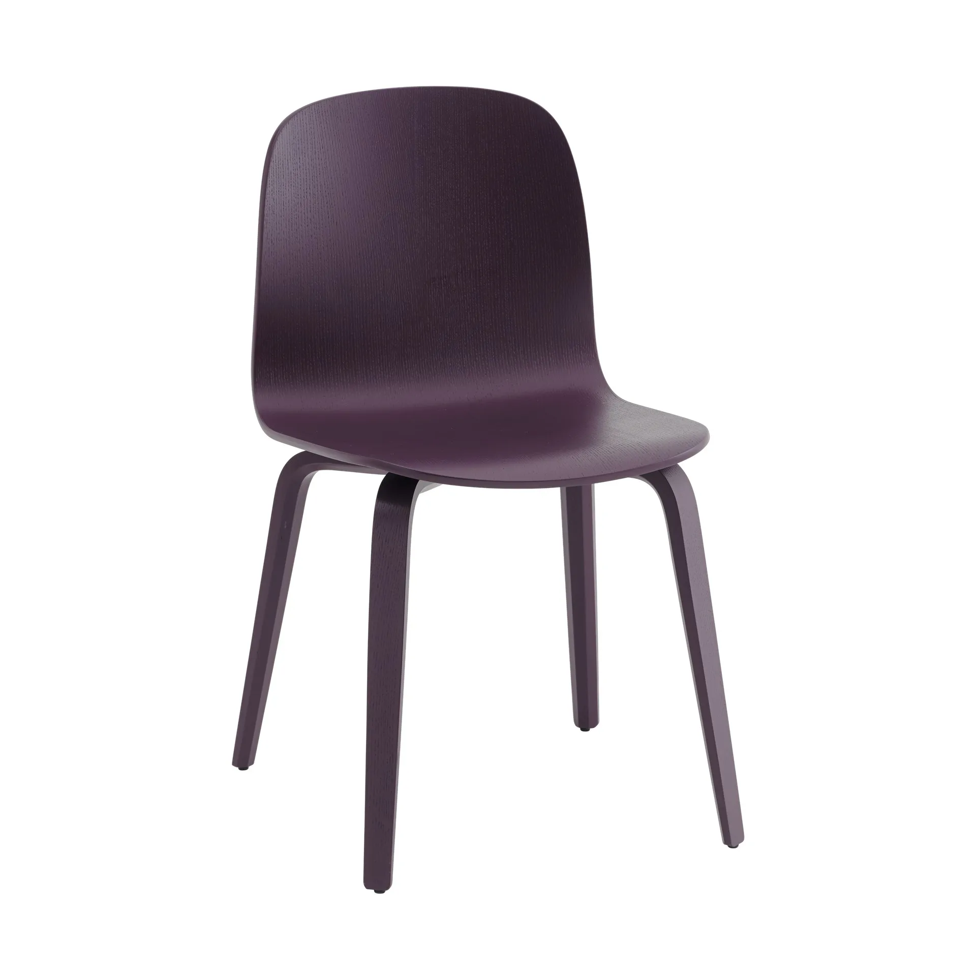 Visu Chair stol understell av tre, Dark plum Muuto