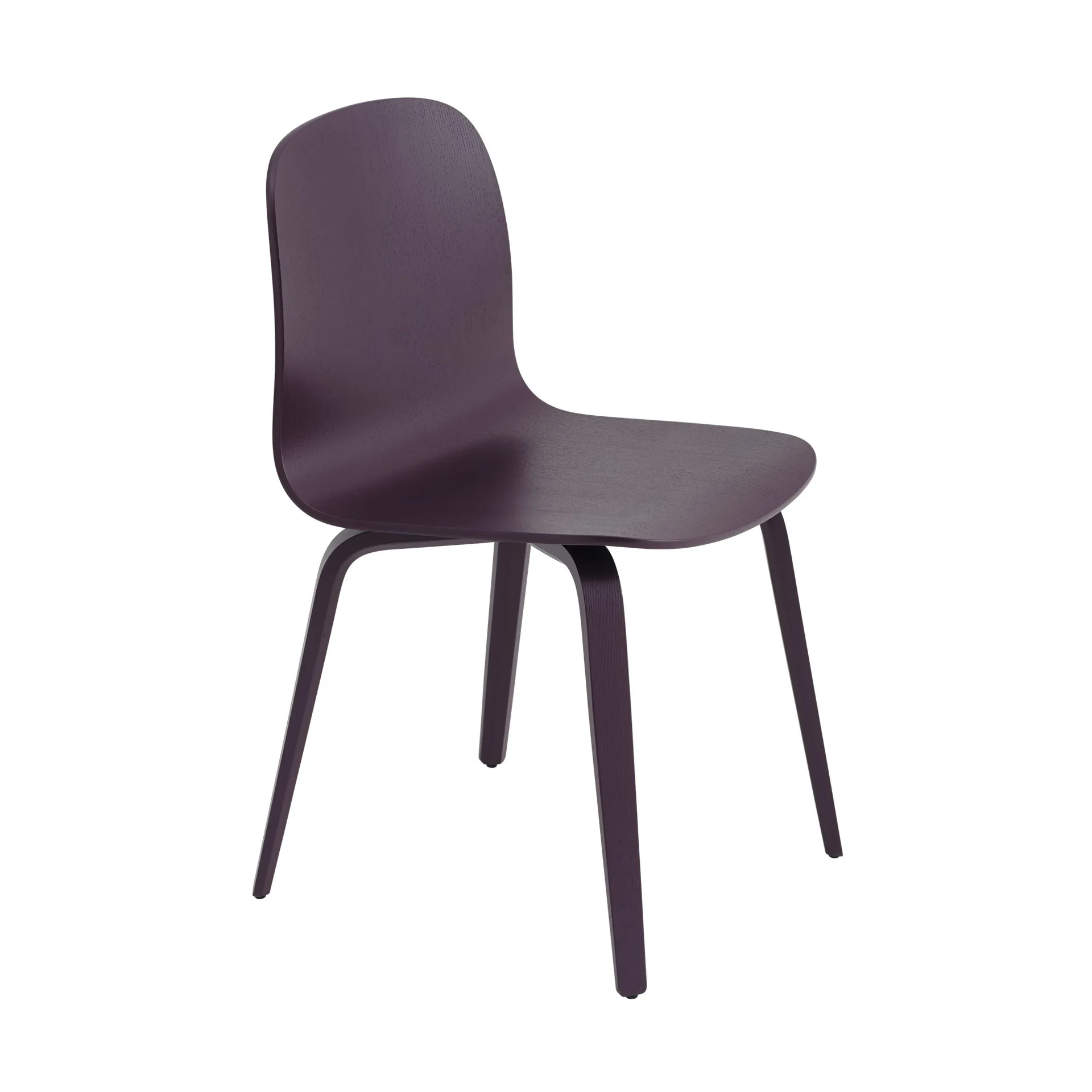 Visu Chair stol understell av tre, Dark plum Muuto