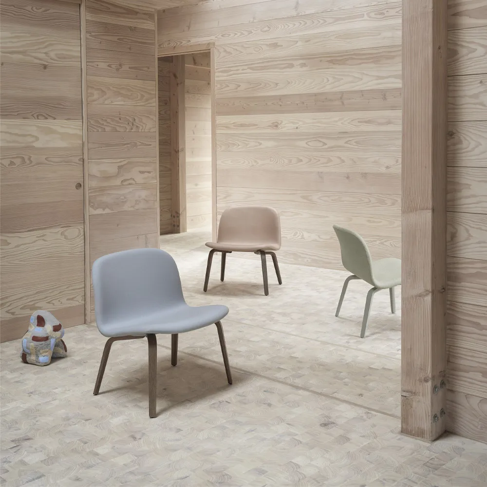 Visu loungestol trukket stol, Steelcut trio 515-Oak Muuto