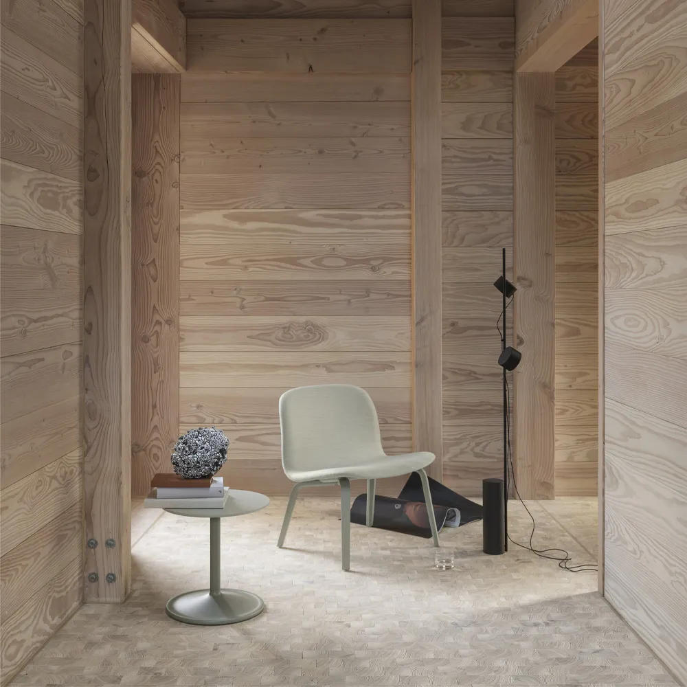 Visu loungestol trukket stol, Steelcut trio 515-Oak Muuto