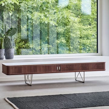 AK 2721 TV-skap - Eik lakk-stål stativ-corian topp - Naver Collection