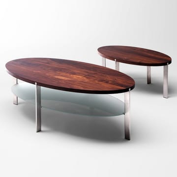 AK 962 sofabord - valnøttolje, med glasshylle - Naver Collection