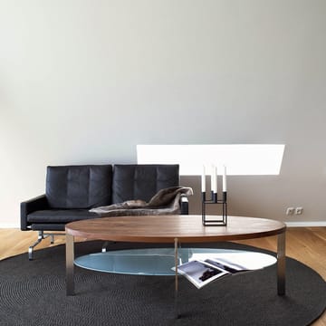AK 962 sofabord - valnøttolje, med glasshylle - Naver Collection