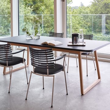 GM 3640 spisebord - eik hvitolje, nano laminat 0718 mørkbeige, 220cm - Naver Collection