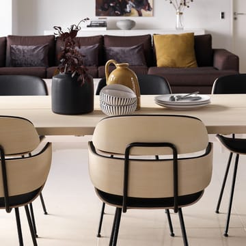 Midas GM 576 armlenestol - Svart lær select-oljet eik - Naver Collection