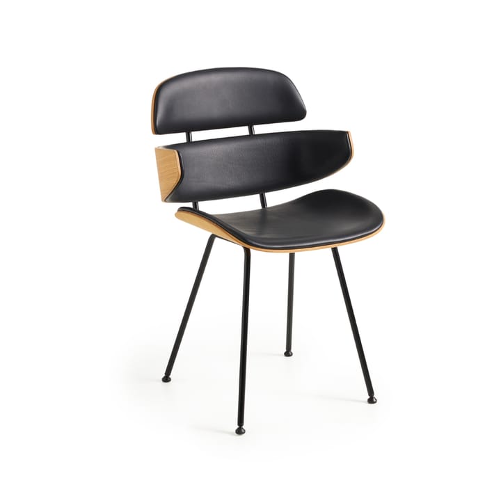 Midas GM 576 armlenestol, Svart lær select-oljet eik Naver Collection