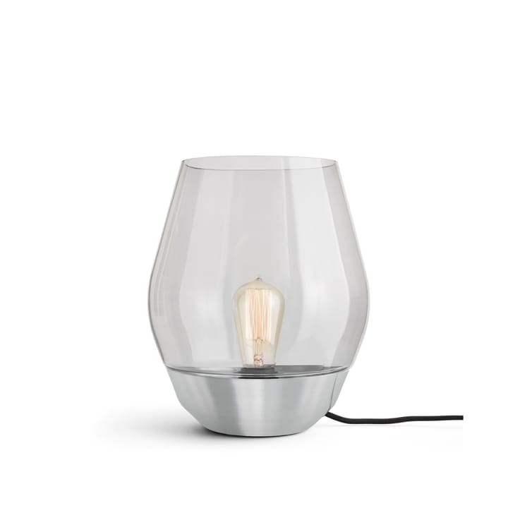 Bowl bordlampe - Stainless steel, lyst røykfarget glass - New Works