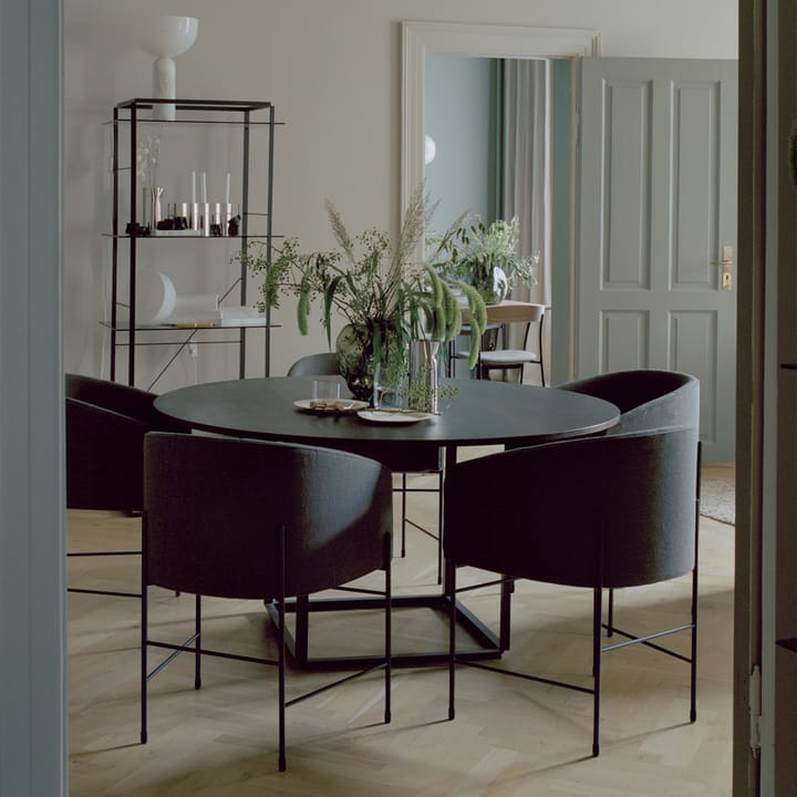 Florence spisebord rundt, Smoked oak, Ø 145 cm, sort stativ New Works