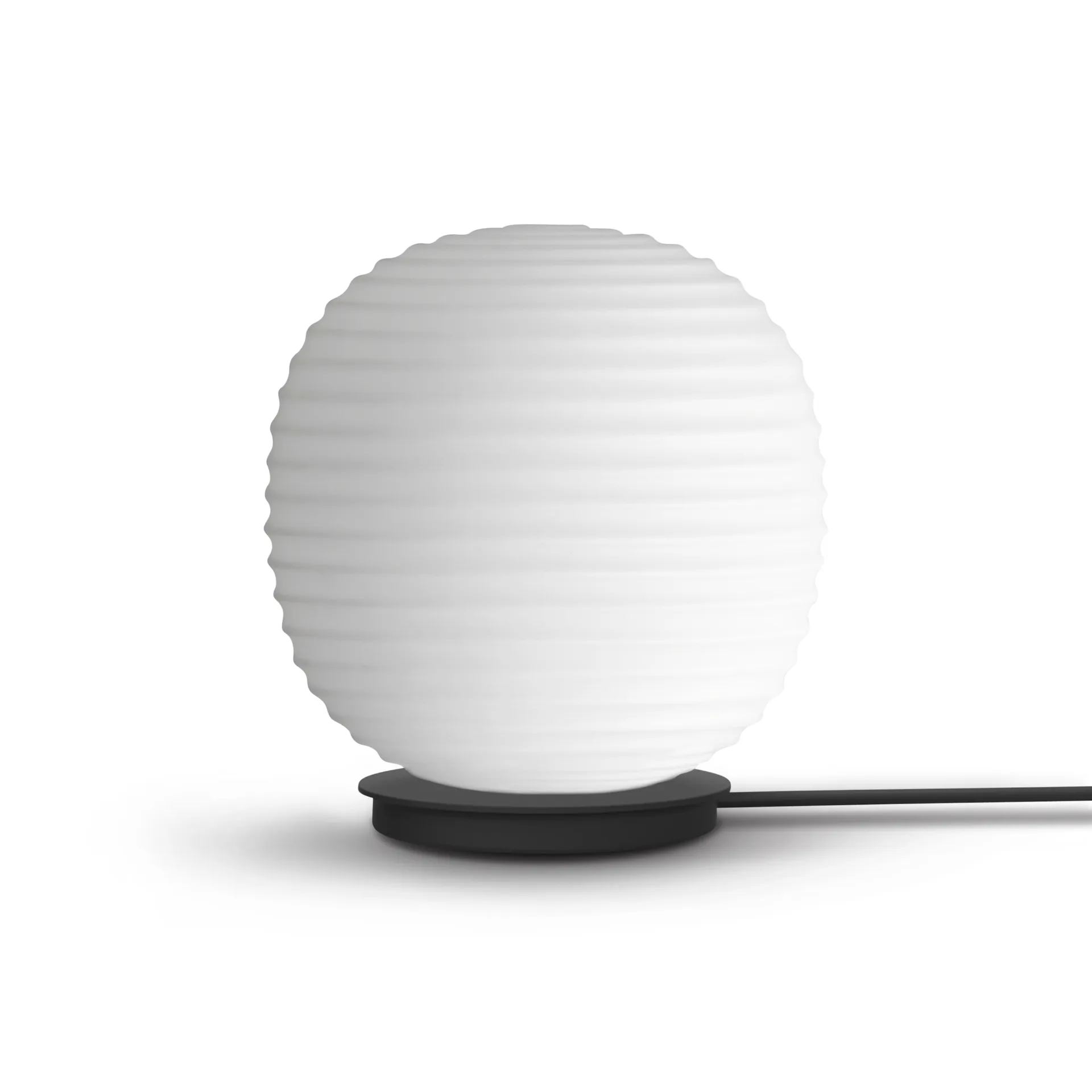 Lantern Globe bordlampe small, Frosted white opal glass New Works