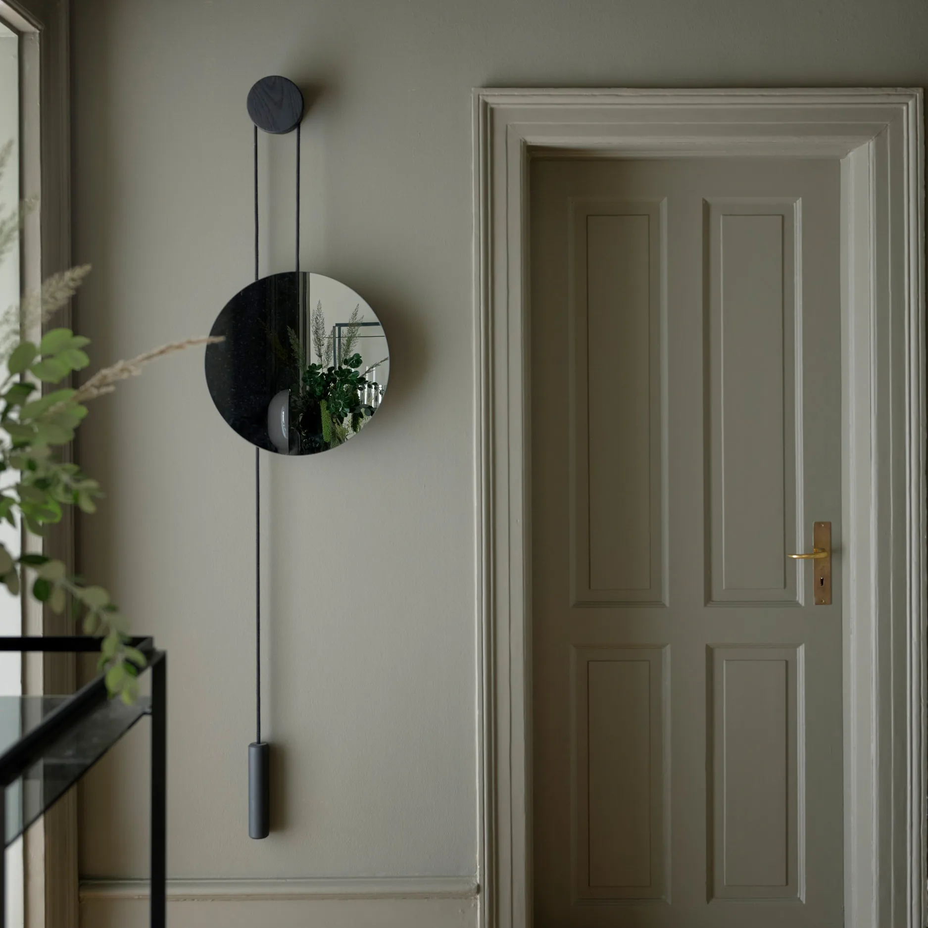 Rise and Shine speil, Burned oak-steel weight New Works