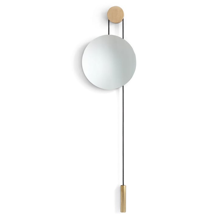 Rise and Shine speil, Natural oak-brass weight New Works