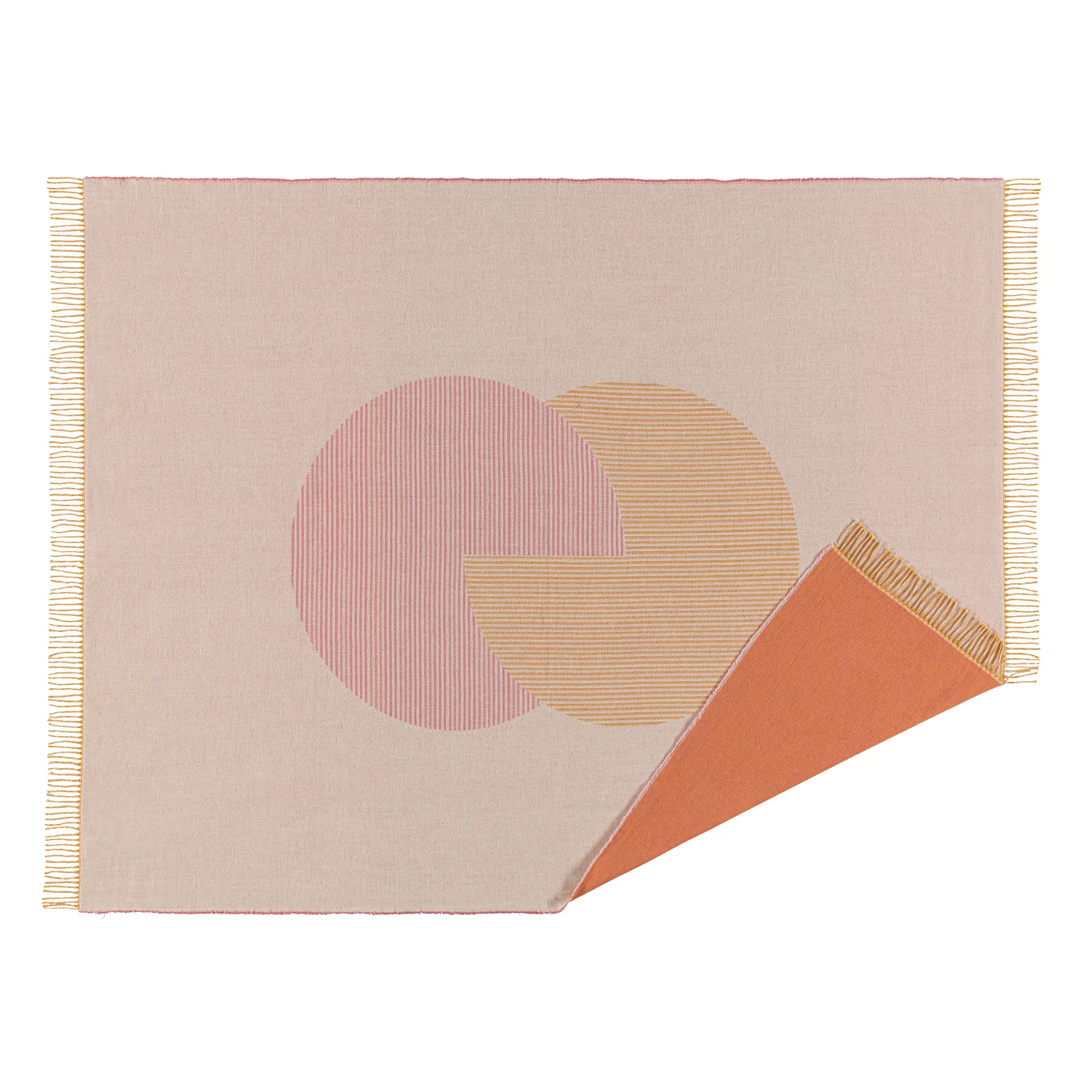 Circles bomullspledd 130x185 cm, Naturhvit NJRD