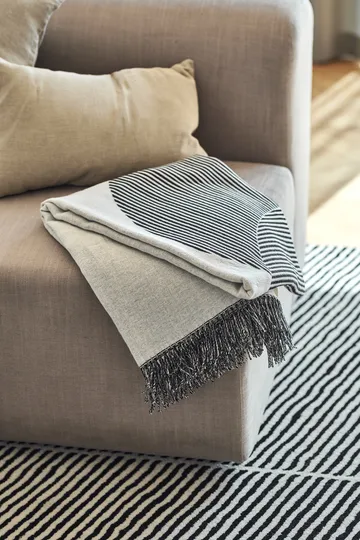 Circles bomullspledd 130x185 cm - Svart - NJRD