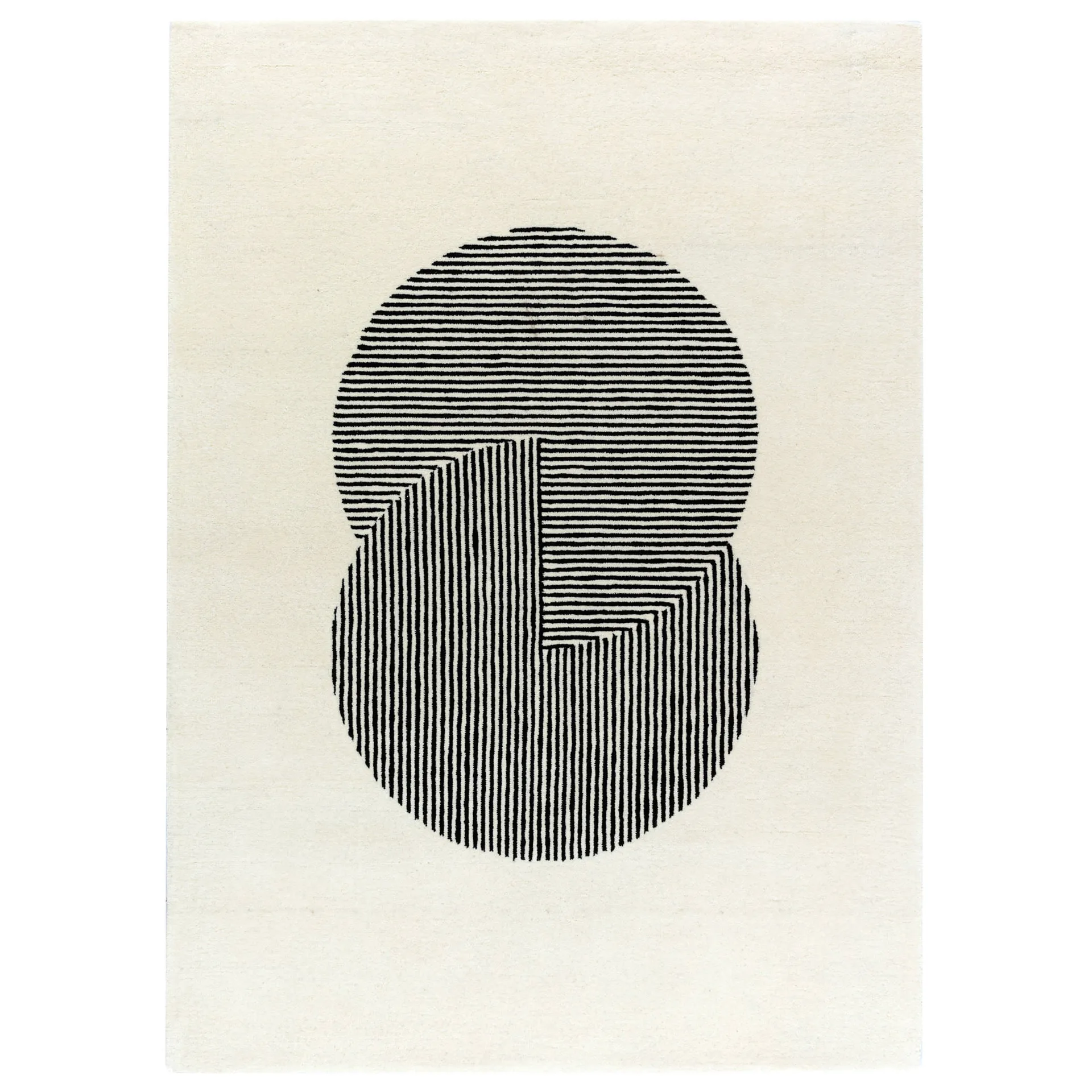 Circles ullteppe naturhvit, 200x300 cm NJRD