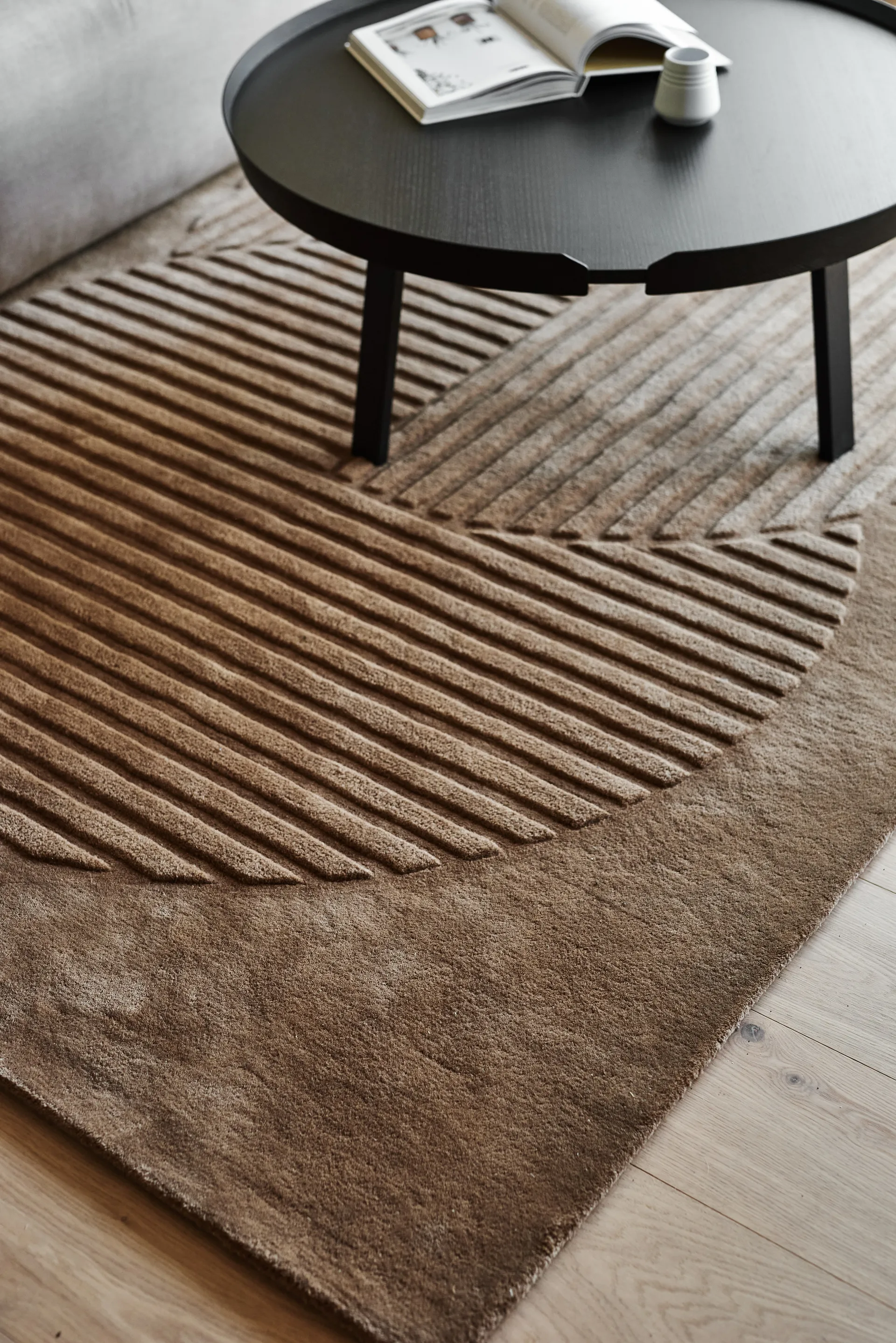 Levels Circles ullteppe, Beige, 170x240 cm NJRD
