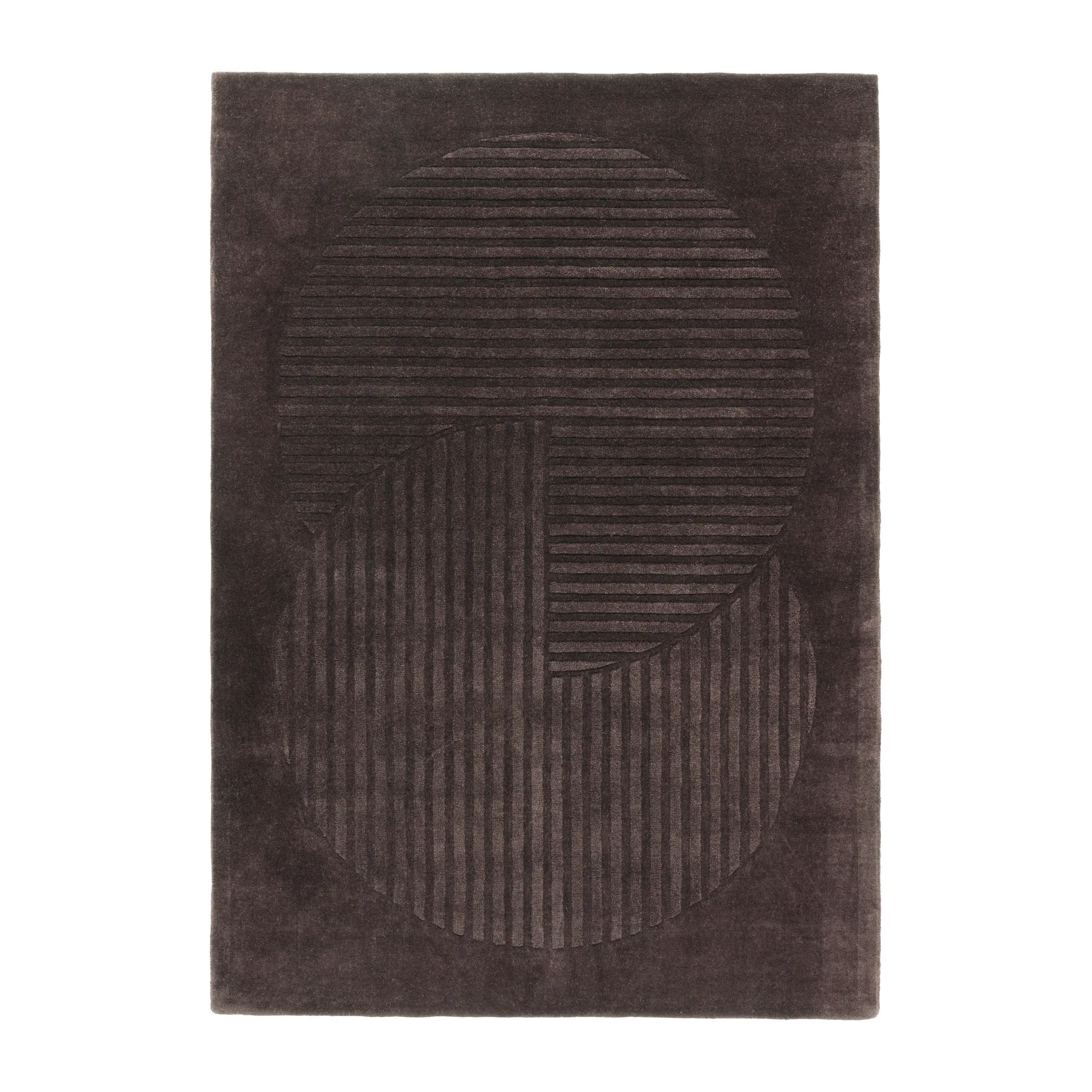 Levels Circles ullteppe, Brun, 200x300 cm NJRD