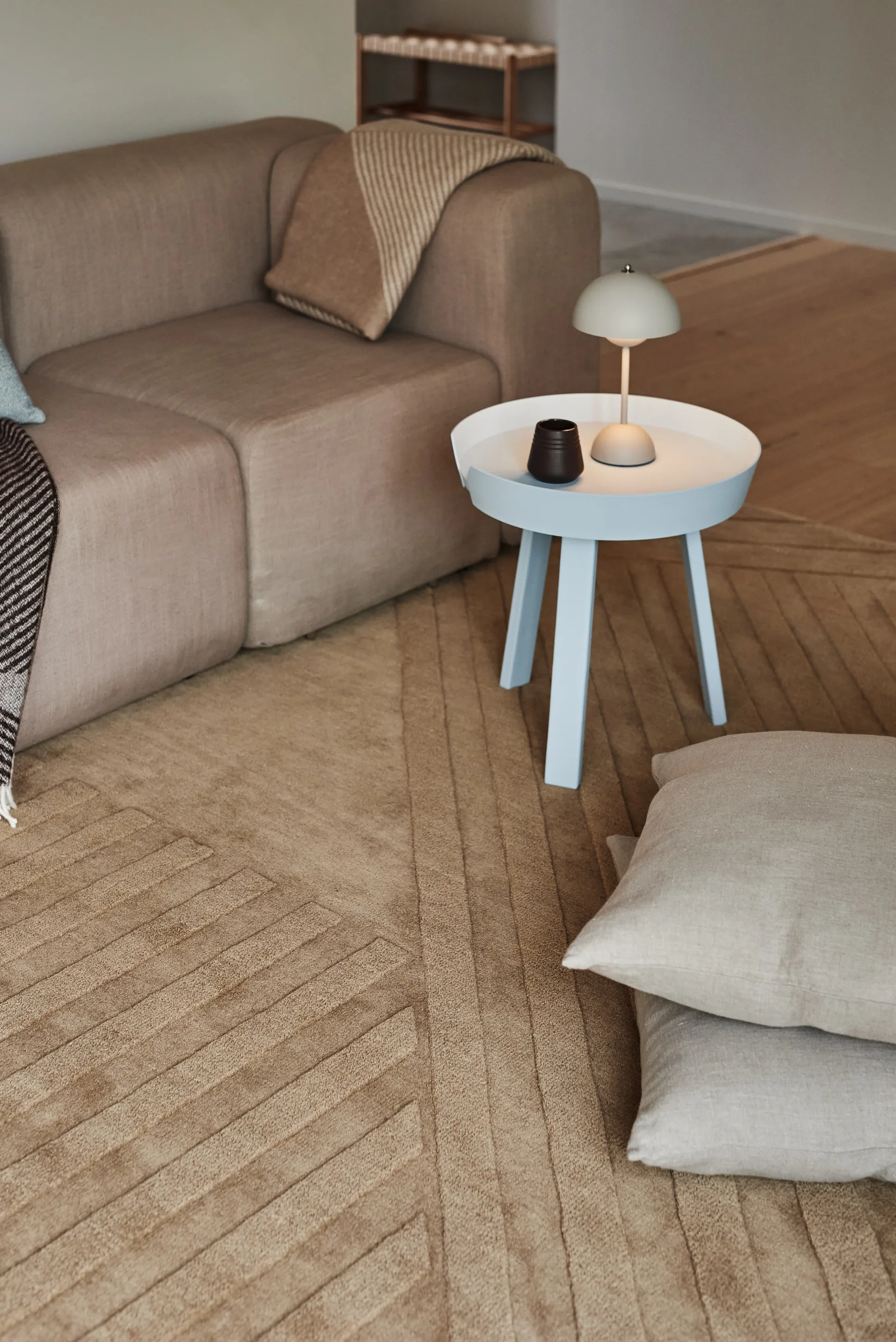 Levels Stripes ullteppe, Beige, 170x240 cm NJRD