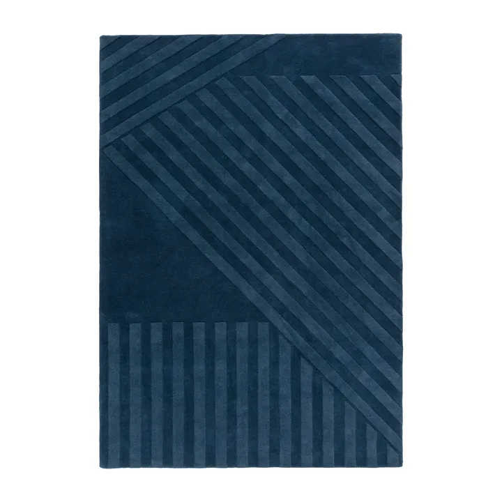 Levels Stripes ullteppe - Blå, 200x300 cm - NJRD