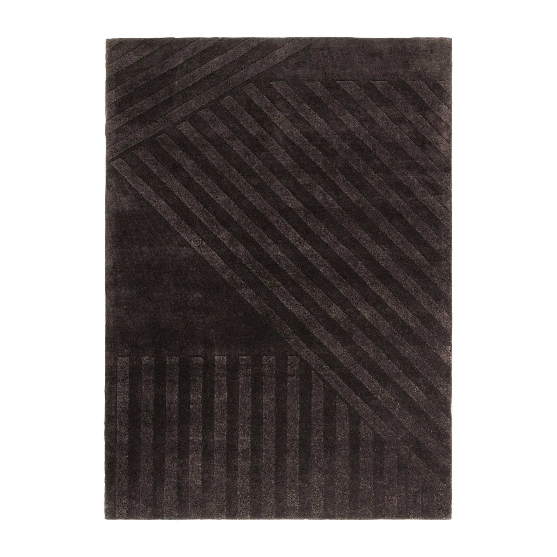 Levels Stripes ullteppe, Brun, 200x300 cm NJRD