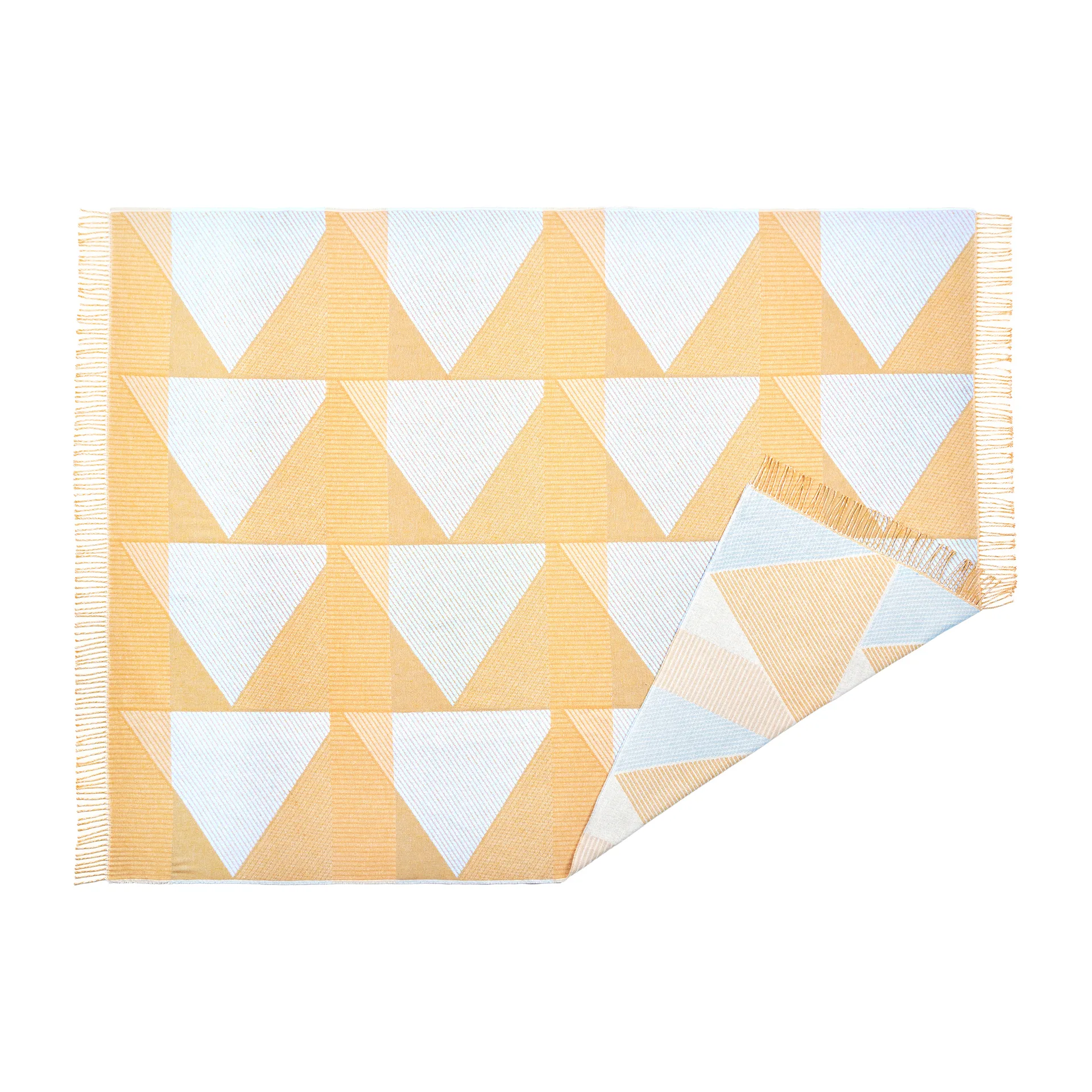 Metric focus No. 2 bomullspledd 130 x 185 cm, Gul NJRD