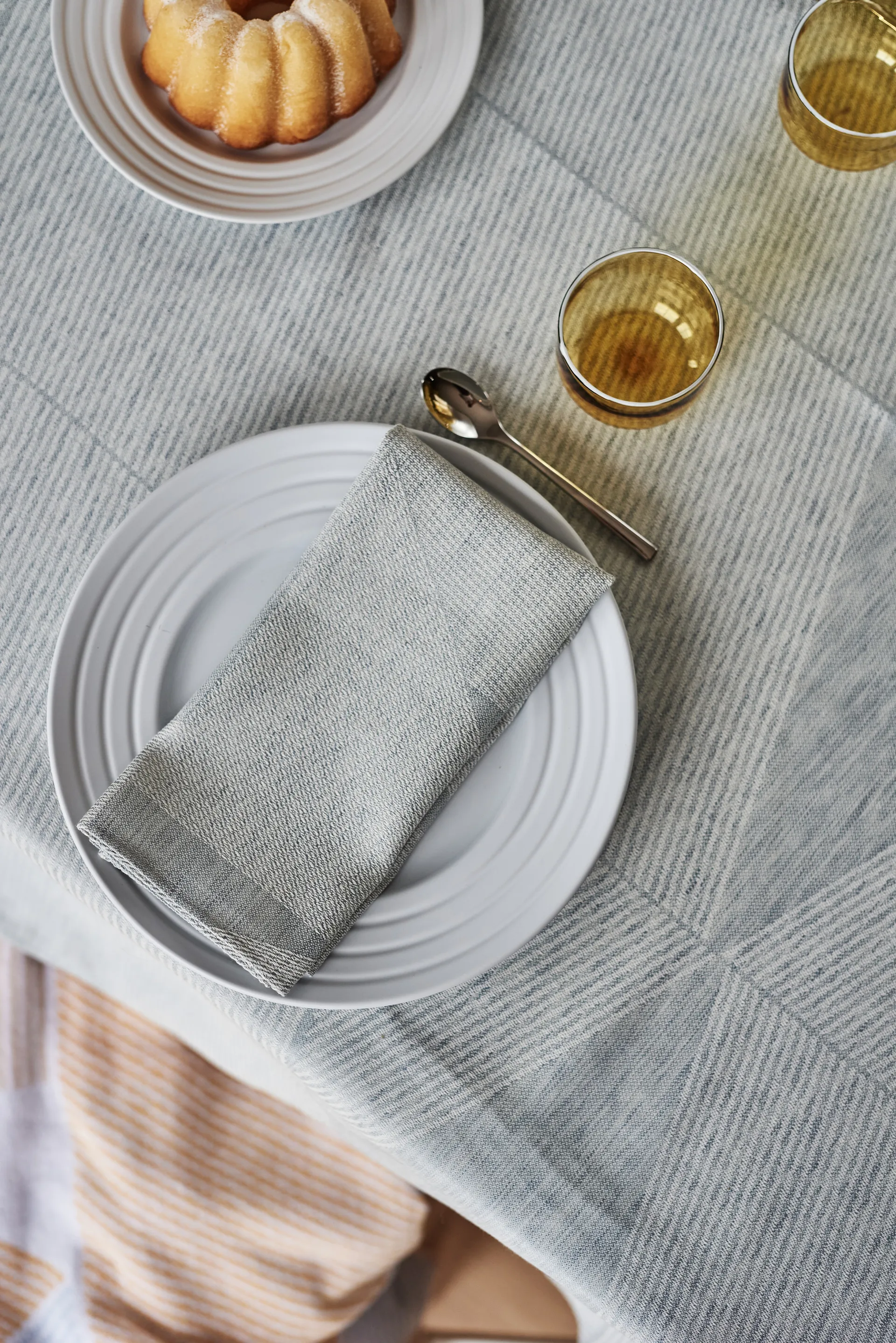 Metric serviett 47 x 47 cm 4-pakning, Blå-hvit NJRD